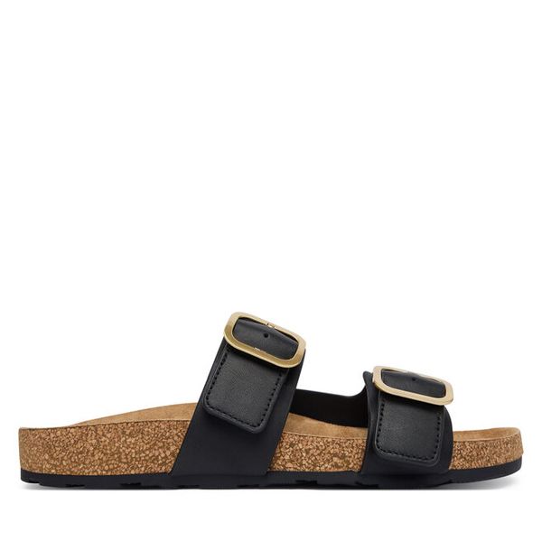 Klapki Tommy Hilfiger. Czarne klapki damskie Tommy Hilfiger, bez wzorów, bez obcasa, bez zapięcia. Za 237.99 zł.