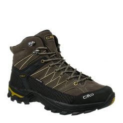 Buty trekkingowe męskie CMP Rigel Mid WP. Brązowe buty sportowe męskie CMP, bez wzorów, bez zapięcia. W wyprzedaży za 399.99 zł.