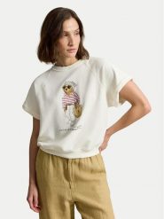 Polo Ralph Lauren T-Shirt 211B20069001 Biały Relaxed Fit. Białe t-shirty damskie Polo Ralph Lauren, l, bez wzorów, z bawełny, bez kołnierzyka, bez ramiączek. Za 1,199.00 zł.