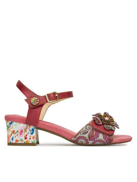 Laura Vita Sandały Hucbio 42 Różowy. Czerwone sandały damskie Laura Vita, bez wzorów, ze skóry, bez obcasa, na słupku, bez zapięcia. Za 459.99 zł.