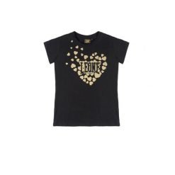 Leone 1947 – T-shirt Kurzarm ze złotym nadrukiem Glitzer für Mädchen. Czarne t-shirty damskie LEONE 1947 APPAREL, m, bez wzorów, sportowe, bez kołnierzyka, bez ramiączek. W wyprzedaży za 58.94 zł.