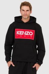 KENZO Czarna bluza męska z kapturem, Rozmiar S. Czarne bluzy męskie Kenzo, l, bez wzorów, bez ramiączek, z kapturem. W wyprzedaży za 769.99 zł.