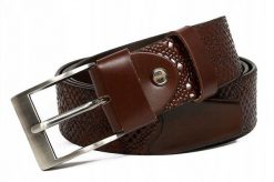 Pasek skórzany Rovicky PRS-03-BGE brązowy. Brązowe paski męskie ROVICKY, ze skóry, eleganckie. Za 50.00 zł.