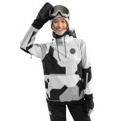 Kurtka snowboardowa damska W1-W Tibet. Szare kurtki sportowe damskie SIROKO, na zimę, m, bez wzorów, z softshellu, bez ramiączek, bez kaptura, narciarskie. Za 298.00 zł.