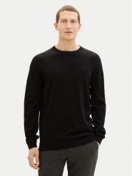 Tom Tailor Sweter 1038426 Czarny Regular Fit. Czarne swetry męskie Tom Tailor, m, bez wzorów, z bawełny, bez kołnierzyka, bez ramiączek. Za 149.99 zł.