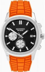 Zegarek męski Sekonda 30277 pomarańczowy. Brązowe zegarki męskie Sekonda, bez wzorów. Za 409.00 zł.