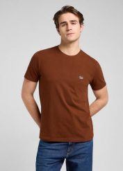 MESKA KOSZULKA LEE SS PATCH LOGO TEE LUXE BROWN 112370498. Brązowe t-shirty męskie Lee, s, bez wzorów, bez kołnierzyka, bez ramiączek. Za 79.99 zł.