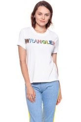 WRANGLER T SHIRT DAMSKI T-SHIRTS 80´S TEE WHITE W7010EV12 112130877. Białe t-shirty damskie Wrangler, m, bez wzorów, bez kołnierzyka, bez ramiączek. W wyprzedaży za 39.99 zł.