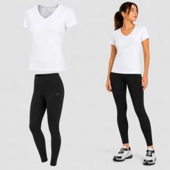 ZESTAW DAMSKI 4F T-SHIRT + LEGGINSY KOMPLET SPORTOWY NA CO DZIEŃ XL SS26. Legginsy damskie 4F, uniwersalny, bez wzorów, z bawełny, na fitness i siłownię. Za 119.98 zł.