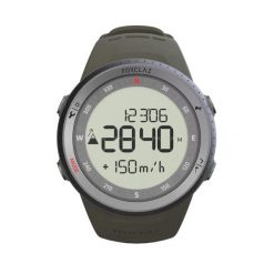 Zegarek górski Forclaz MW900. Niebieskie, cyfrowe zegarki męskie FORCLAZ, bez wzorów, z materiału, metalowe. Za 269.99 zł.