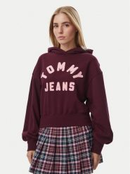 Tommy Jeans Bluza Arch DW0DW23455 Bordowy Oversize. Czerwone bluzy damskie Tommy Jeans, l, bez wzorów, z bawełny, bez ramiączek, bez kaptura. Za 489.99 zł.