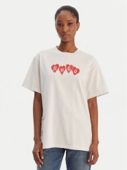 HUGO T-Shirt Vintage 50561164 Beżowy Relaxed Fit. Brązowe t-shirty damskie Hugo, l, bez wzorów, z bawełny, vintage, bez kołnierzyka, bez ramiączek. Za 319.99 zł.