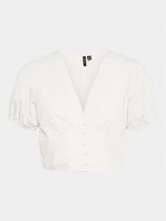Vero Moda Bluzka Charlotte 10303653 Biały Regular Fit. Białe bluzki damskie Vero Moda, l, bez wzorów, z bawełny, bez kołnierzyka, bez ramiączek. Za 69.99 zł.