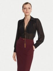 Elisabetta Franchi Bluzka CA-133-57E2-V400 Czarny Regular Fit. Czarne bluzki damskie Elisabetta Franchi, bez wzorów, z syntetyku, bez kołnierzyka, bez ramiączek. Za 1,649.00 zł.