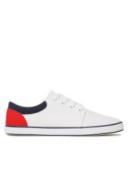 Lanetti Tenisówki MS20347-11 Biały. Białe trampki męskie Lanetti, bez wzorów, z materiału, bez zapięcia. Za 59.99 zł.
