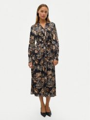 Vero Moda Sukienka koszulowa Thora 10320742 Czarny Regular Fit. Czarne sukienki damskie Vero Moda, s, bez wzorów, z syntetyku, bez kołnierzyka, bez ramiączek, koszulowe. Za 149.99 zł.