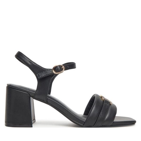 Sandały MEXX. Czarne sandały damskie Mexx, bez wzorów, bez obcasa, na słupku, bez zapięcia. Za 169.99 zł.