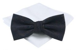 Mucha Męska z Poszetką - Chattier - Granat i Brąz. Krawaty i muchy Chattier, bez wzorów, eleganckie. Za 59.00 zł.