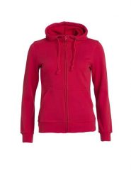 Clique Basic Hoody Full Zip Women – bluza z kapturem na zamek, czerwony – red. Czerwone bluzy damskie CLIQUE, xl, bez wzorów, z bawełny, bez ramiączek, z kapturem. Za 187.61 zł.