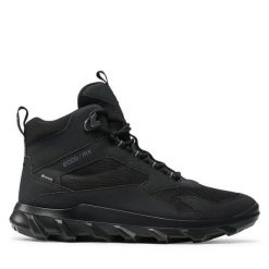 Trekkingi ECCO. Czarne botki męskie ecco, bez wzorów, z gore-texu, sportowe, bez obcasa, bez zapięcia. Za 799.99 zł.
