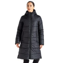 Kurtka Damska Distinguish Baffled Padded Jacket. Czarne kurtki sportowe damskie Dare 2B, bez wzorów, z puchu, bez ramiączek, bez kaptura, trekkingowe. Za 207.99 zł.