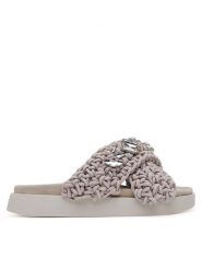 Inuikii Klapki Woven Stones 70104-106 Szary. Szare klapki damskie Inuikii, bez wzorów, z materiału, bez obcasa, bez zapięcia. Za 719.99 zł.