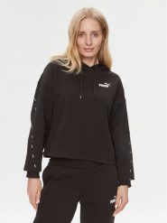 Puma Bluza Ess Tape 675996 Czarny Regular Fit. Czarne bluzy damskie Puma, l, bez wzorów, z bawełny, bez ramiączek, bez kaptura. Za 169.99 zł.