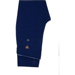 Spodnie Navy Chino Paul. Niebieskie eleganckie spodnie męskie LANCERTO, bez wzorów, z bawełny. Za 299.90 zł.