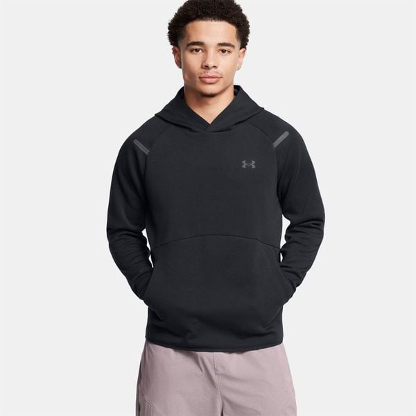Bluza Under Armour Unstoppable Fleece Jgr. Czarne bluzy męskie Under Armour, bez wzorów, sportowe, bez ramiączek, bez kaptura. Za 446.80 zł.