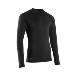 Podkoszulek termiczny do piłki nożnej z długim rękawem Kipsta Keepcomfort 100. Czarne bielizna sportowa damska KIPSTA, s, bez wzorów, z elastanu. Za 49.99 zł.