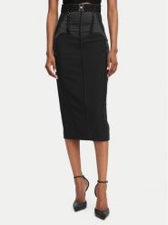 Elisabetta Franchi Spódnica ołówkowa GO-148-62E2-V440 Czarny Slim Fit. Czarne spódnice damskie Elisabetta Franchi, bez wzorów, z syntetyku, ołówkowe. Za 1,869.00 zł.