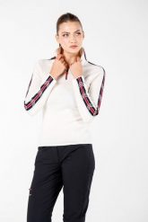 Sweter turystyczny damski Woolona 100% Merino. Białe swetry nierozpinane damskie WOOLONA, na zimę, l, bez wzorów, z materiału, biznesowe, bez kołnierzyka, bez ramiączek. Za 648.00 zł.