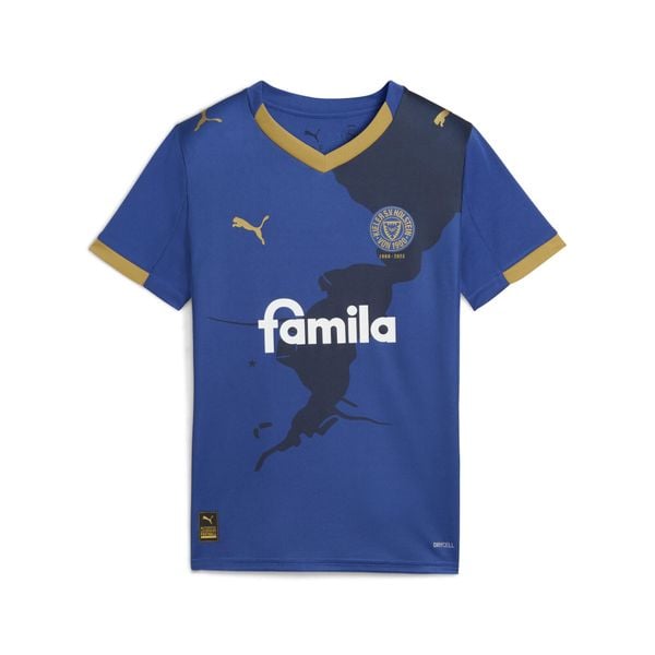 Młodzieżowa koszulka domowa Holstein Kiel 25/26 PUMA. Niebieskia bluzki damskie Puma, m, bez wzorów, młodzieżowe, bez kołnierzyka, bez ramiączek. Za 329.00 zł.