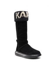 KARL LAGERFELD Kozaki KL44582 Czarny. Czarne kozaki damskie KARL LAGERFELD, bez wzorów, ze skóry, bez obcasa, na płaskiej podeszwie, bez zapięcia. Za 979.99 zł.