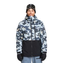 Kurtka snowboardowa męska Quiksilver Mission Printed Block. Niebieskie kurtki męskie Quiksilver, na zimę, m, bez wzorów, sportowe, bez kaptura. Za 719.99 zł.