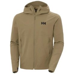Kurtka turystyczna Helly Hansen Blaze Softshell. Brązowe kurtki męskie Helly Hansen, xl, bez wzorów, z elastanu, z kapturem, narciarskie. Za 558.50 zł.