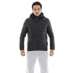 Kurtka puchowa z nylon z kaptur na co dzień. Czarne kurtki męskie LEONE 1947 APPAREL, bez wzorów, z nylonu, bez kaptura. Za 589.40 zł.