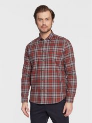 Sisley Koszula 5MQWSQ01A Czerwony Regular Fit. Czerwone koszule męskie Sisley, l, bez wzorów, z bawełny, bez kołnierzyka, bez ramiączek. Za 159.99 zł.