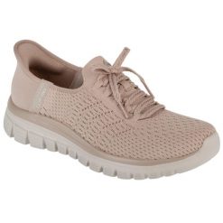 Buty sportowe Sneakersy damskie, Graceful - First Blush. Czerwone obuwie sportowe damskie Skechers, bez wzorów, bez zapięcia, trekkingowe. Za 329.99 zł.