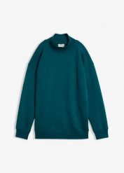 Bluza z golfem. Fioletowe bluzy damskie bonprix, bez wzorów, bez ramiączek, bez kaptura. Za 99.99 zł.