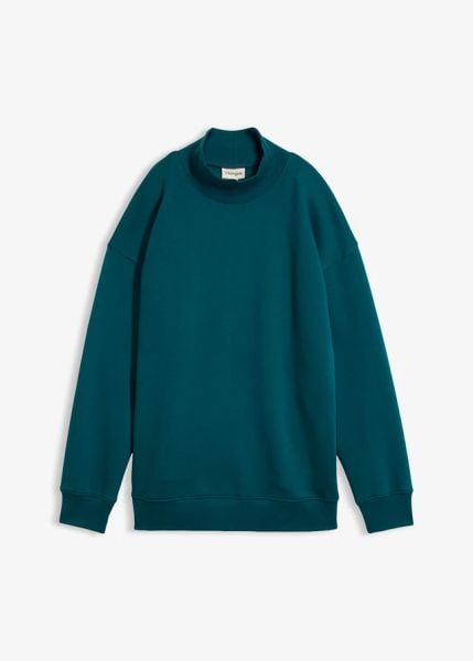 Bluza z golfem. Fioletowe bluzy damskie bonprix, bez wzorów, bez ramiączek, bez kaptura. Za 99.99 zł.