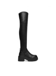 DeeZee Muszkieterki 13277-4 Czarny. Czarne kozaki damskie DeeZee, bez wzorów, z materiału, bez obcasa, na płaskiej podeszwie, bez zapięcia. Za 249.99 zł.