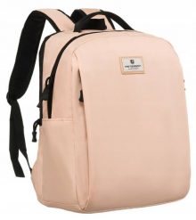 Plecak damski Peterson PTN 77707 beżowy. Brązowe plecaki damskie Peterson, bez wzorów. Za 67.99 zł.