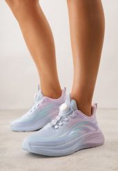Niebiesko-Różowe Buty Sportowe Sneakersy z Napisami i Geometrycznym Wzorem Adraseise. Niebieskie obuwie sportowe damskie Born2be, bez wzorów, z jeansu, bez zapięcia. Za 159.99 zł.