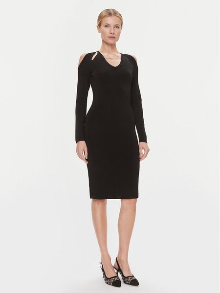 KARL LAGERFELD Sukienka koktajlowa 240W1331 Czarny Regular Fit. Czarne sukienki damskie KARL LAGERFELD, xs, bez wzorów, z wiskozy, wizytowe, bez kołnierzyka, bez ramiączek. Za 709.99 zł.