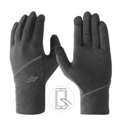 Rękawice uniseks 4F. Szare rękawiczki damskie 4F, bez wzorów. Za 72.99 zł.