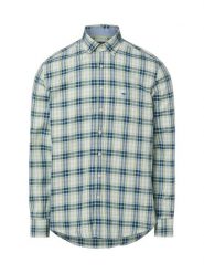 Fynch-Hatton koszula casual Mężczyźni Regular Fit Bawełna niebieski|zielony, M. Niebieskie koszule męskie Fynch-Hatton, m, bez wzorów, z bawełny, casualowe, bez kołnierzyka, bez ramiączek. Za 249.95 zł.