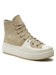 Converse Trampki Chuck Taylor All Star Construct Leather A06595C Beżowy. Brązowe trampki męskie Converse, bez wzorów, ze skóry, retro, bez zapięcia. Za 359.99 zł.