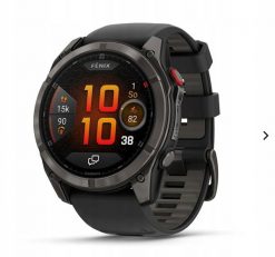 Garmin fēnix 8 Pro – 51 mm, AMOLED, Sapphire, Carbon pilkas DLC titanium with Juodas/pebble pilkas silicone band. Niebieskie zegarki sportowe Garmin, bez wzorów. Za 5,584.40 zł.