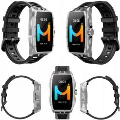 Smartwatch zegarek sportowy IMIKI Master Band Silver. Szare, cyfrowe zegarki męskie IMIKI, z aplikacjami, z materiału. Za 249.00 zł.